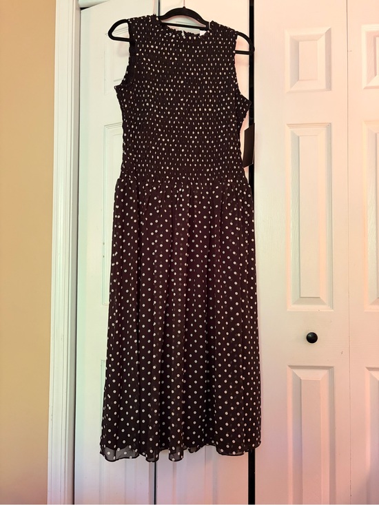 Endless Rose Dresses & Skirts - Endless Rose Black Midi Dress with White Polka Dots